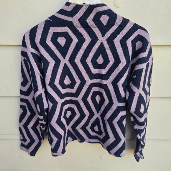 ANTHROPOLOGIE MAEVE The Carys Mock Neck Sweater Sz S in Brown Black Geo Print - Picture 9 of 9